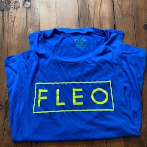 Fleo Muscle Tank - Electric Yellow on Blue
